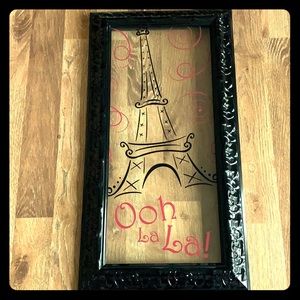 Ooh La La Eiffel Tower Painted Glass Picture